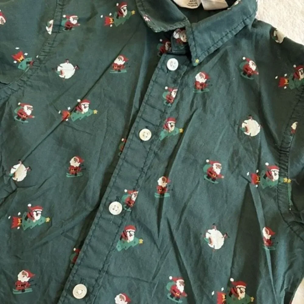 H&M Santa button down shirt size 4T
